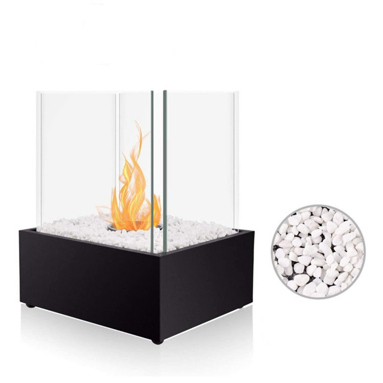 Indoor Metal Fireplace Glass Door Ethanol Flame Glass Outdoor Fire Pit