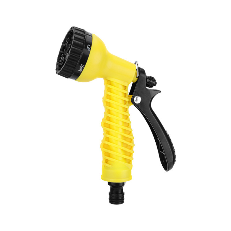 Portable 7 Pattern Irrigation Plastic Water Hose Spray Nozzles Trigger Sprayer Gun