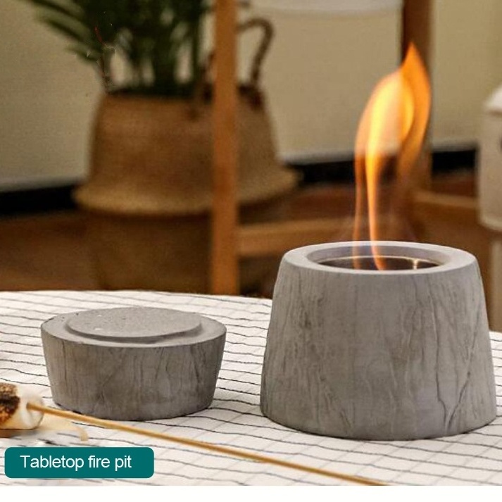 Concrete Heater Smokeless Fire Pit Ethanol Fireplace Indoor Mini Portable Tabletop Fire Pit Bowl