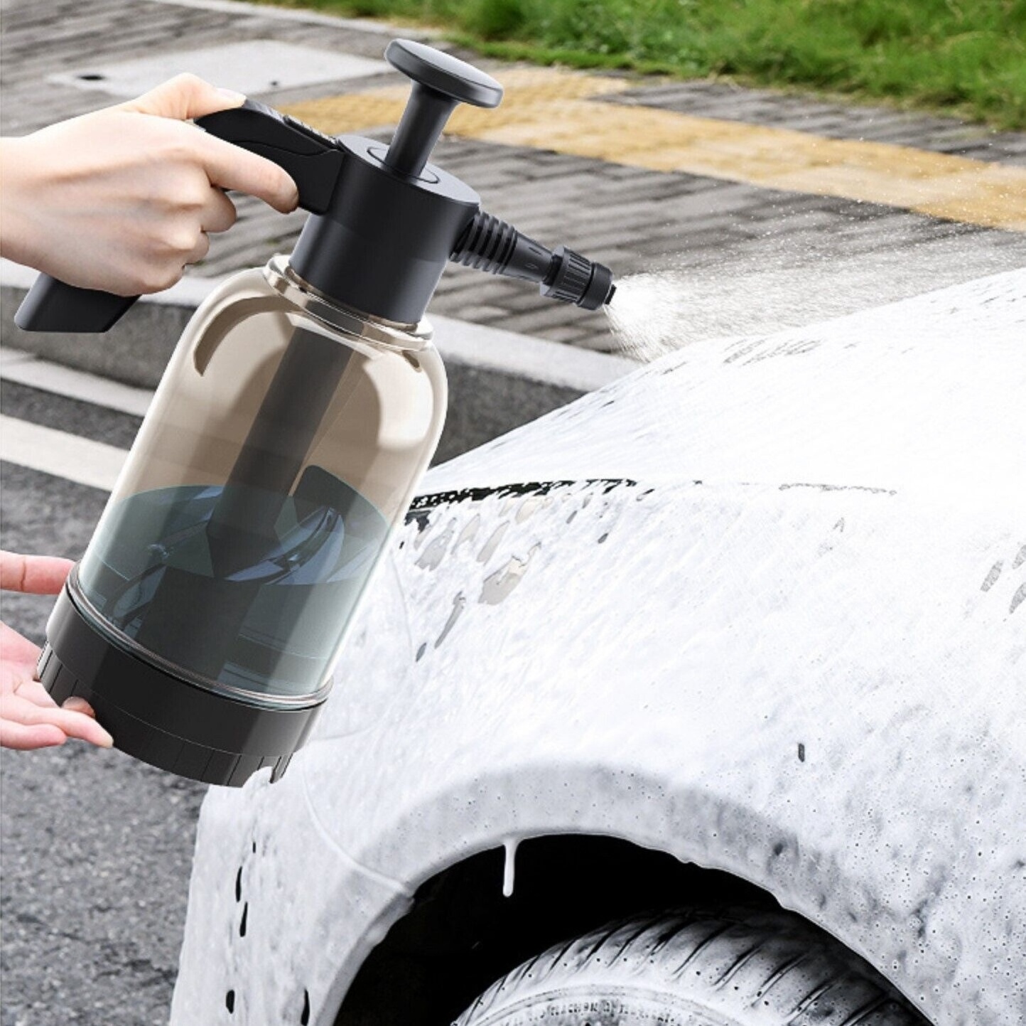 2L Plastic Pressure Car Wash Garden Water Foam Hand Pump Sprayer