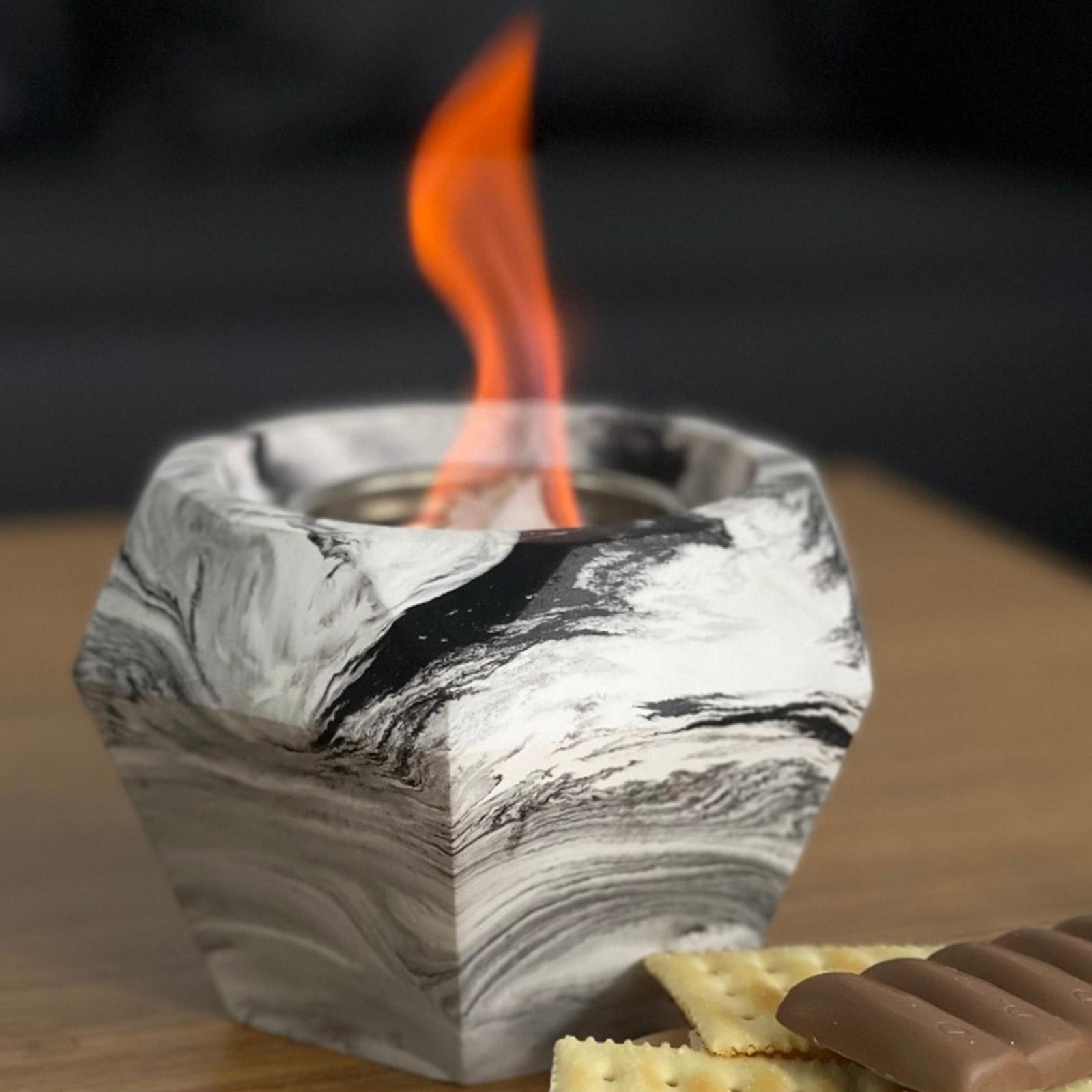 Cement Desktop Small Bowl Table Top Fireplace Mini Tabletop Indoor Concrete Portable Fire Pit