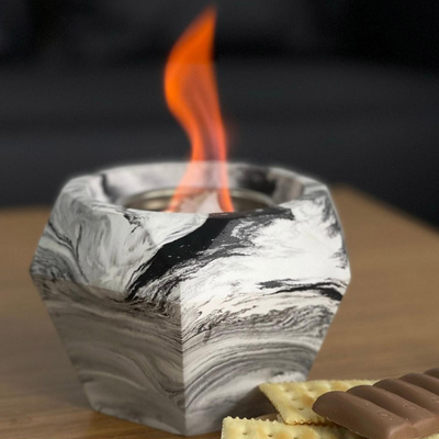 Cement Desktop Small Bowl Table Top Fireplace Mini Tabletop Indoor Concrete Portable Fire Pit