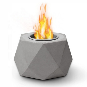 Small Portable Indoor Smoke Free Concrete Cement Bio Ethanol Garden Tabletop Fire Pit