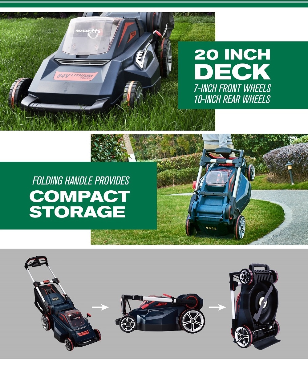 Factory Power Tools automatic hand push battery garden machine lawn cordless  mower