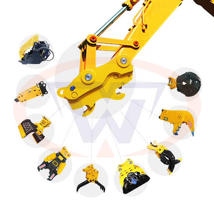 WTH Hydraulic Grapple Excavator Grab Bucket Scrap Grapple 4/5/6 Claws Customizable Orange Peel Grapple