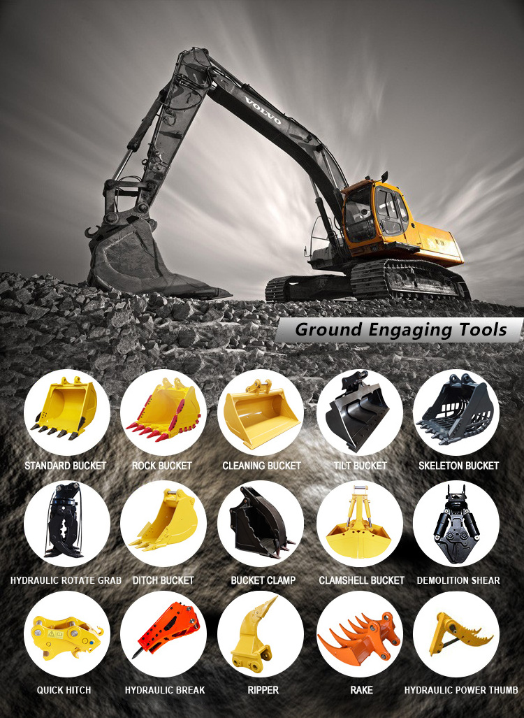 WTH Hydraulic Grapple Excavator Grab Bucket Scrap Grapple 4/5/6 Claws Customizable Orange Peel Grapple