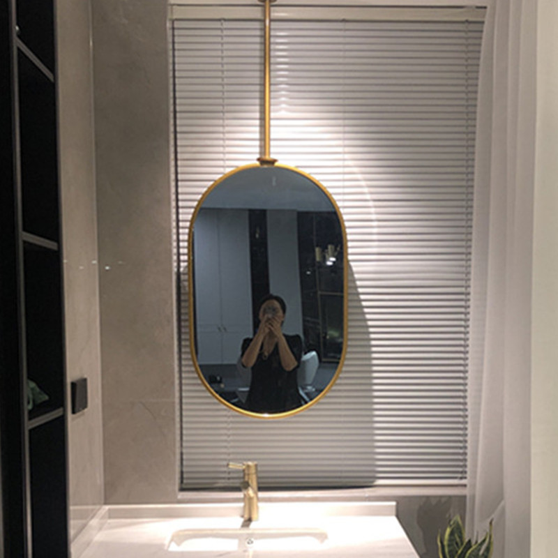 Oval beauty salon bathroom mirror hanging ceiling hanging mirror