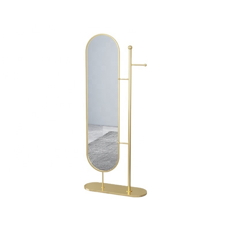 Nordic Home Bedroom Floor Mirror Clothing Store Coat Rack Fitting Mirror