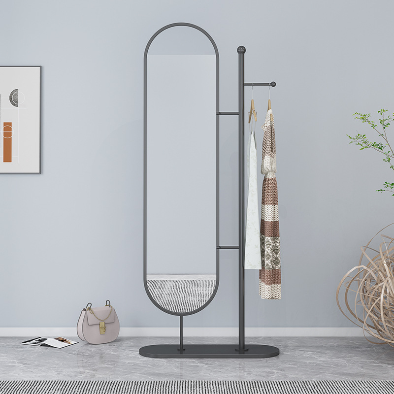 Nordic Home Bedroom Floor Mirror Clothing Store Coat Rack Fitting Mirror