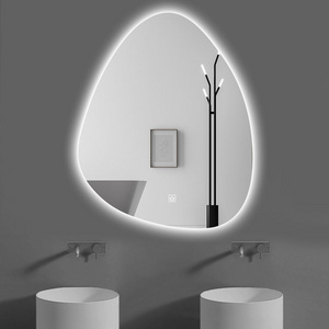 Irregular teardrop-shaped smart LED mirror with touch screen living room bathroom wall mounted home decoration mirror