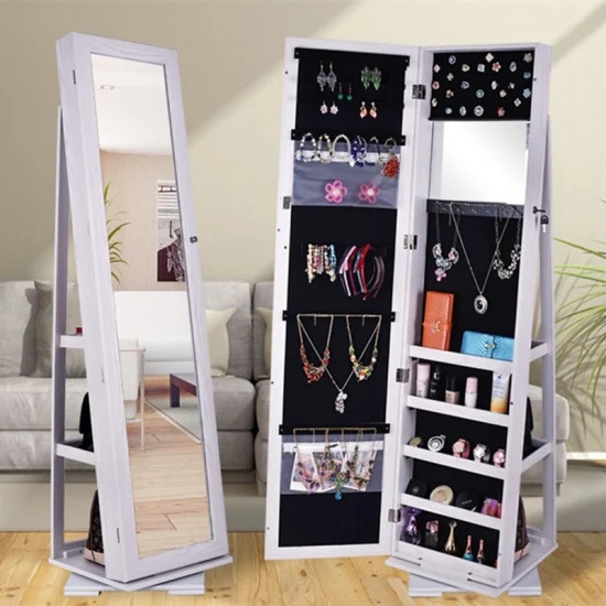 Wholesale Mirror Jewelry Box Armoire For Home Bedroom Floor Standing Jewelry Mirror