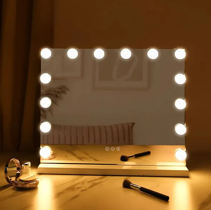 Factory custom Makeup Mirror Hollywood Style LED Vanity Mirror with 14 Touch Dimmer LED Bulbs for Makeup Dressing Table