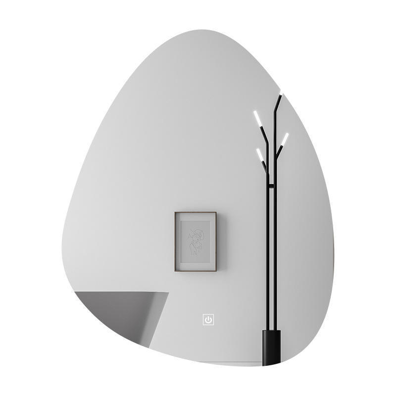 Irregular teardrop-shaped smart LED mirror with touch screen living room bathroom wall mounted home decoration mirror