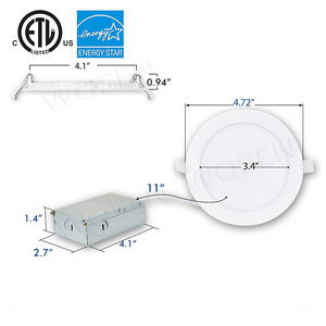 american standard etl 6500k 4 inch 9w recessed retrofit dimmable canless slim flat led panel light fixture