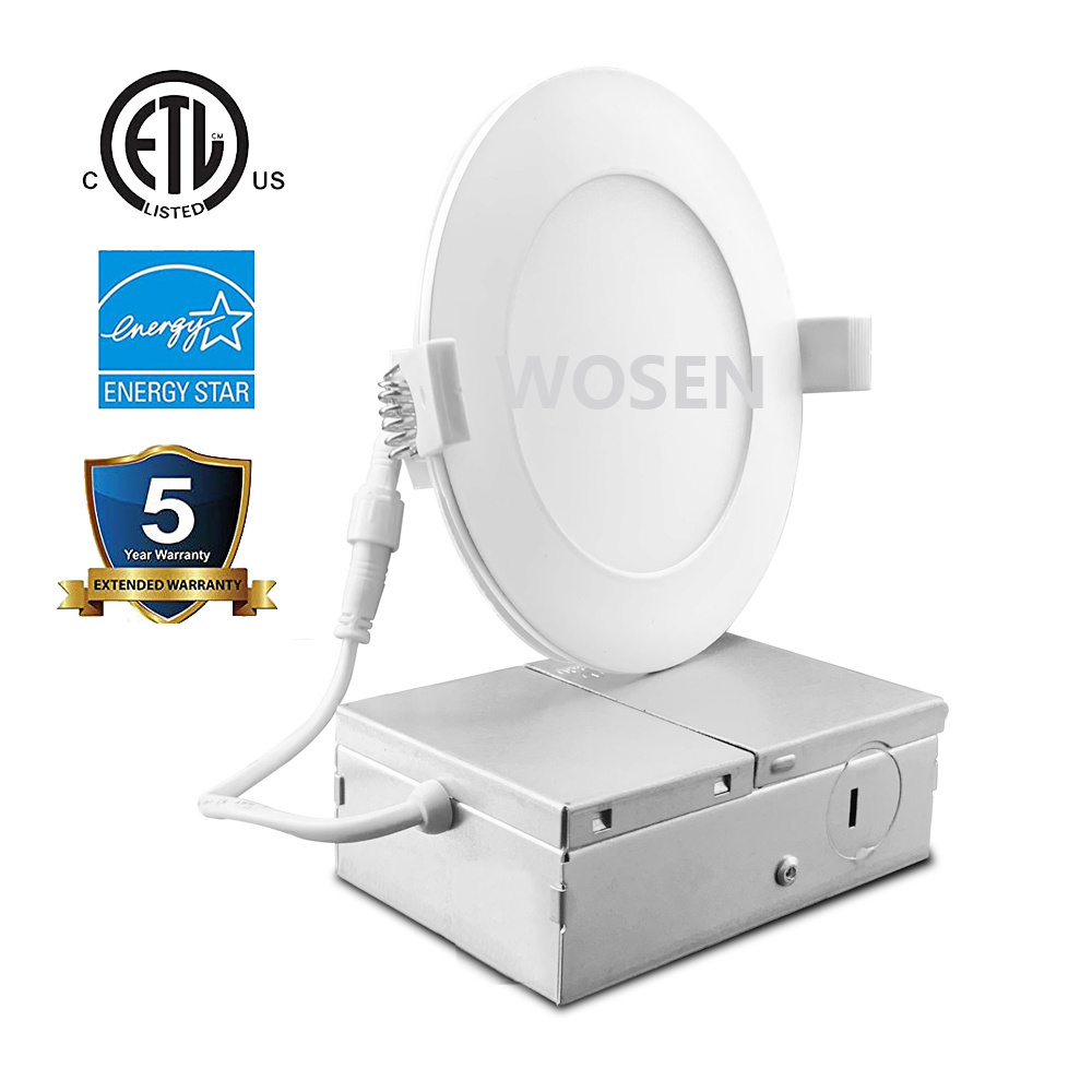 OEM ODM wosen factory daylight brightness dimmable 110v round 15w 9w 4 6 inch slim recessed etl led pot light