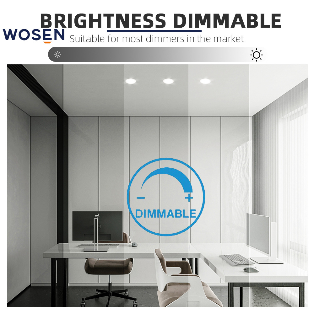 OEM ODM wosen factory daylight brightness dimmable 110v round 15w 9w 4 6 inch slim recessed etl led pot light