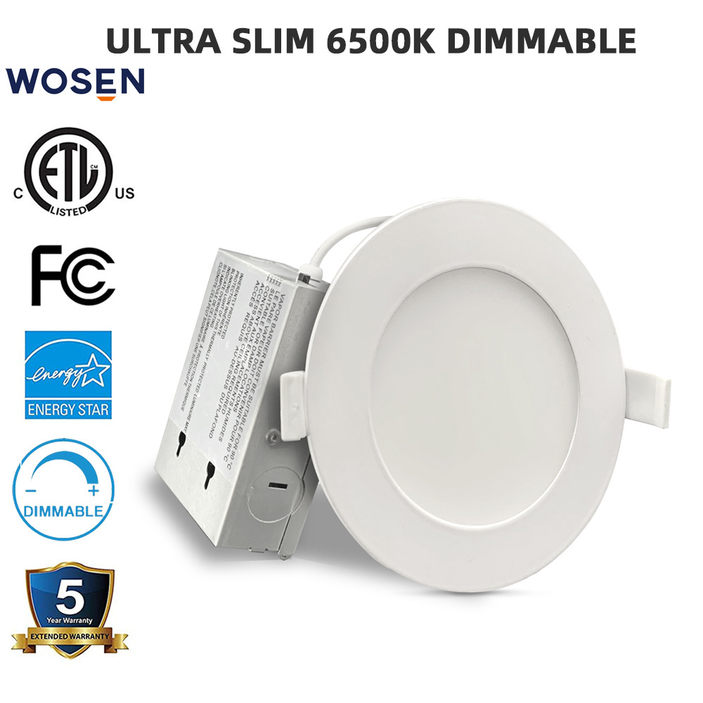 OEM ODM wosen factory daylight brightness dimmable 110v round 15w 9w 4 6 inch slim recessed etl led pot light