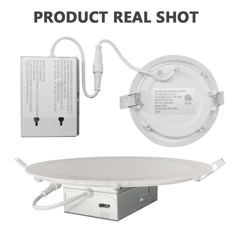 ETL US Standard 6 Inch 3CCT 5CCT Selectable Ultra-Thin Can-Killer LED Recessed Ceiling Panel Down Light