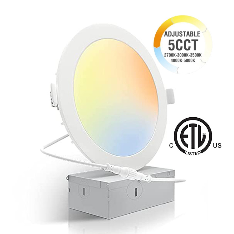 ETL US Standard 6 Inch 3CCT 5CCT Selectable Ultra-Thin Can-Killer LED Recessed Ceiling Panel Down Light