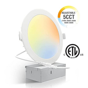 ETL US Standard 6 Inch 3CCT 5CCT Selectable Ultra-Thin Can-Killer LED Recessed Ceiling Panel Down Light