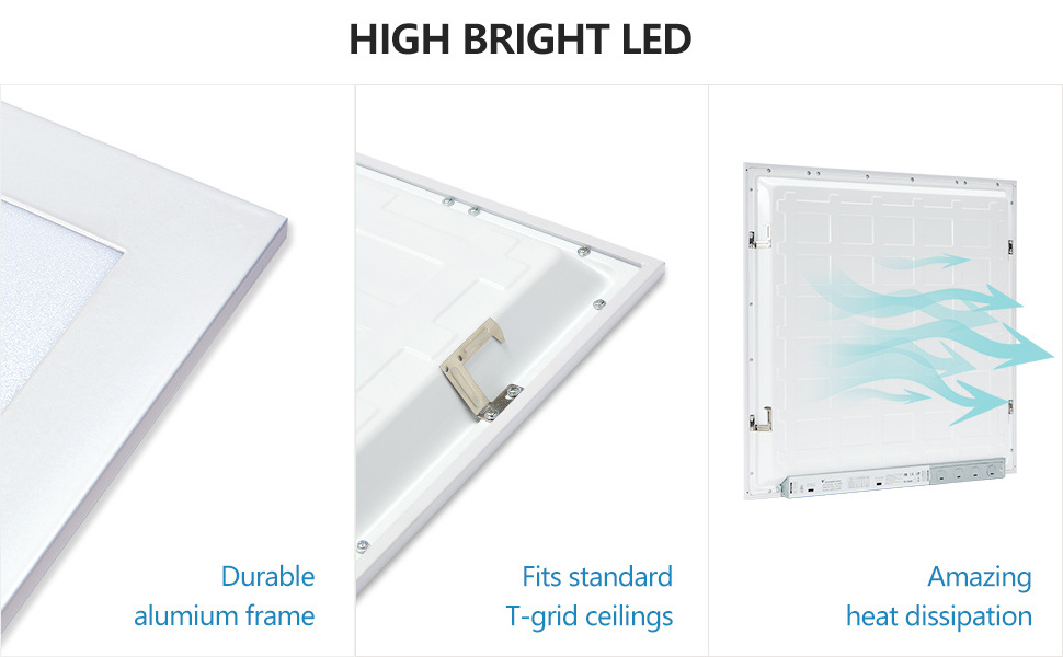 3cct 40w 100-110m/w 2x2 2ft 603*603 dimmable aluminum commercial backlit led flat square light panel