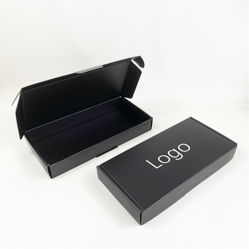 Custom Logo Luxury Gift Box Corrugated Cardboard Delivery Box Black Shipping Mailer Box for Keyboard