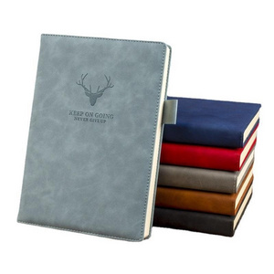 Factory A5 deer head thickened notebook business notepad office meeting minutes book leather face wholesale journal with logo