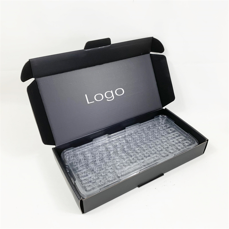 Custom Logo Luxury Gift Box Corrugated Cardboard Delivery Box Black Shipping Mailer Box for Keyboard