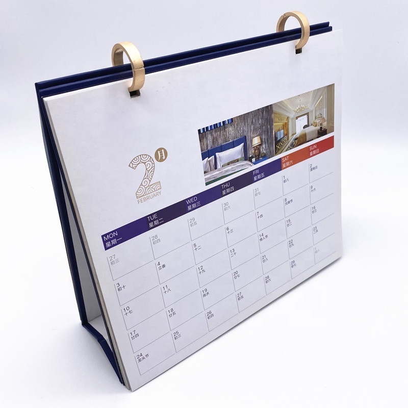 2021 Customized Logo Table Calendar High Quality Cheap Creative Design Printing Stand Desk Calendar