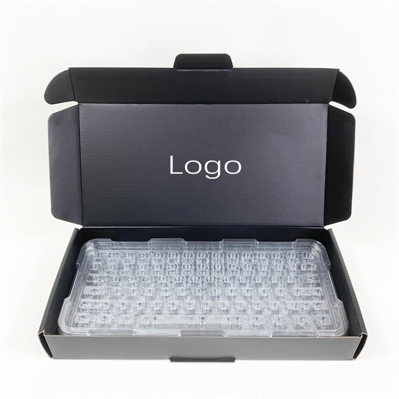 Custom Logo Luxury Gift Box Corrugated Cardboard Delivery Box Black Shipping Mailer Box for Keyboard