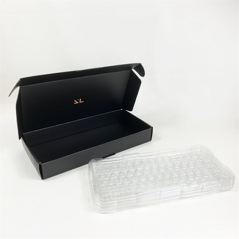 Custom Logo Luxury Gift Box Corrugated Cardboard Delivery Box Black Shipping Mailer Box for Keyboard