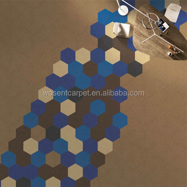 Modern stripe design hexagon carpet tile for floor office carpet