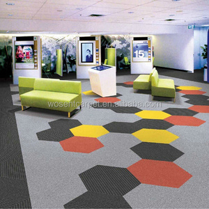 Modern stripe design hexagon carpet tile for floor office carpet