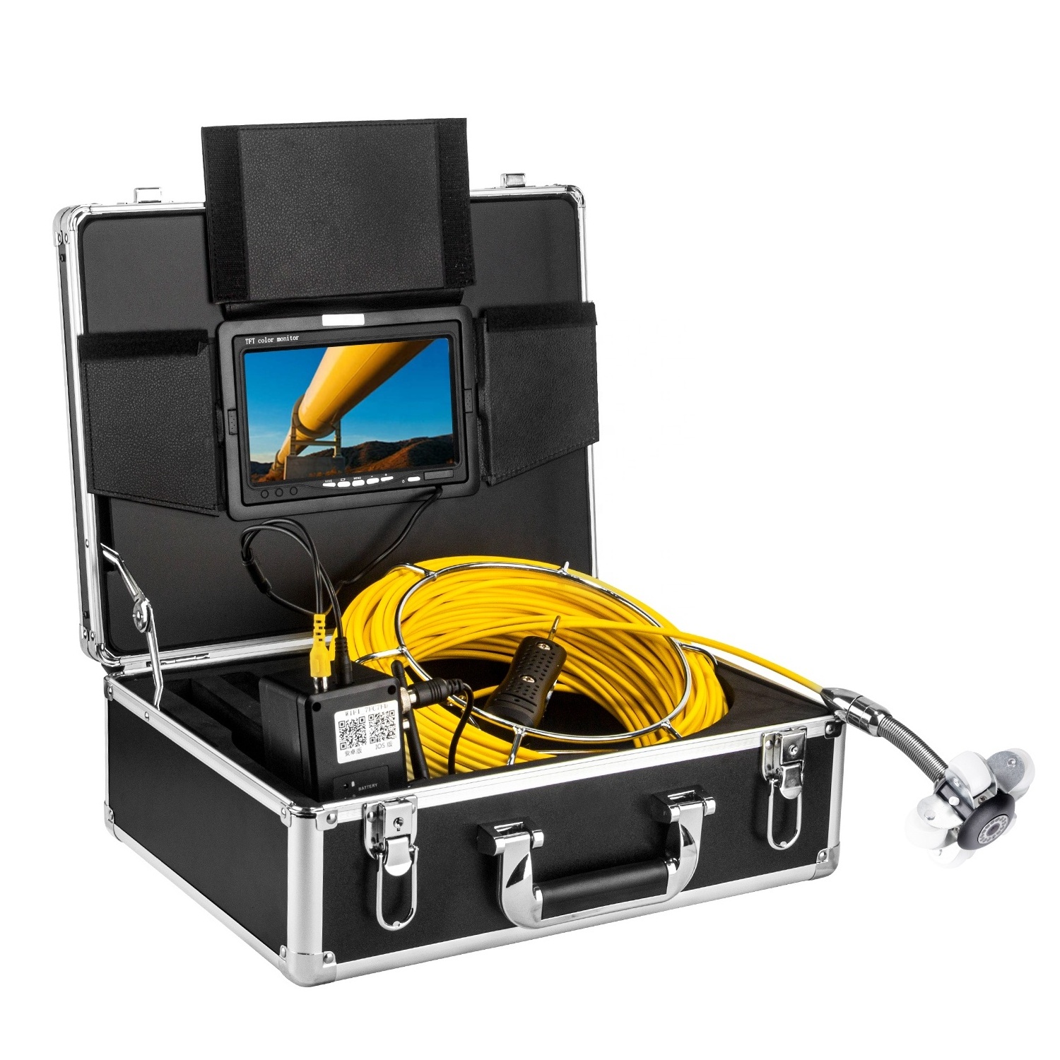 23mm HD Camera  20m Glass Fiber Cable 7-inch LCD Screen Pipe Endoscope Drain Sewer Pipeline Industrial Endoscope Camera