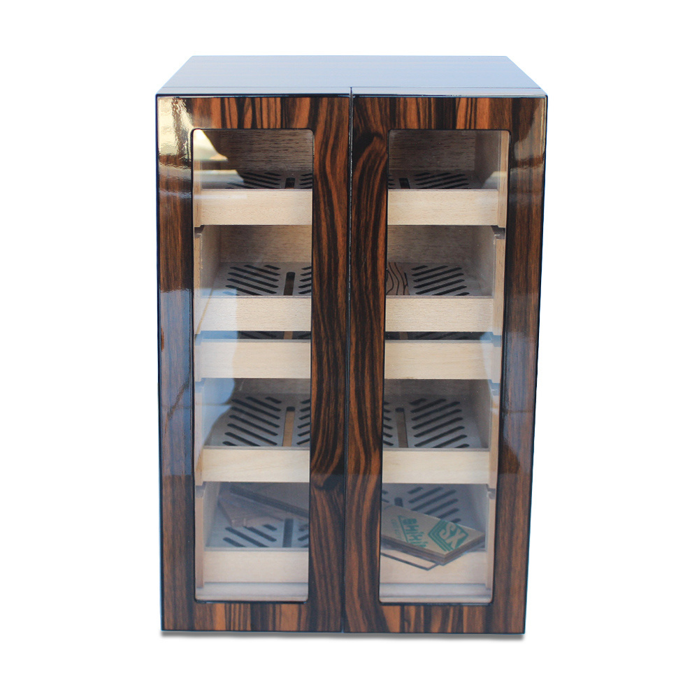 American style double door high quality glass door small cigar humidor cabinet