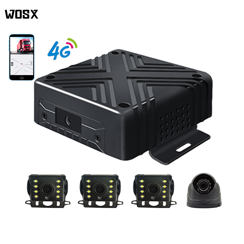 Truck DVR 360 4G four way DASH CAM Wifi GPS Track 1080P 4 channel Car Dvr 4 Camera Monitor Bus 720P Camera Monitoring System