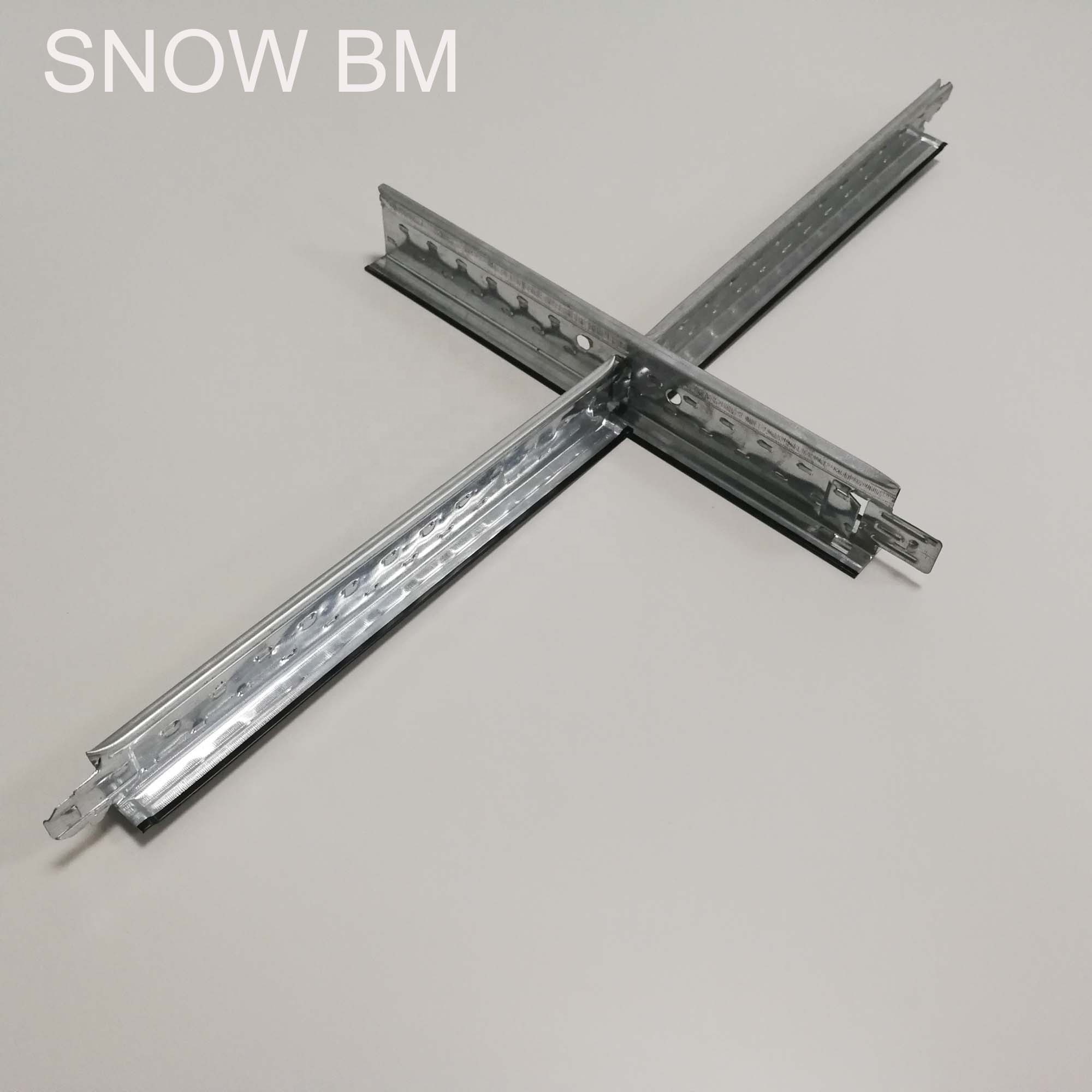 SNOW BM Structure Rider Keel Black Grits T-Grid  with Hook/White Zinc Coat Flat Ceiling T-BAR