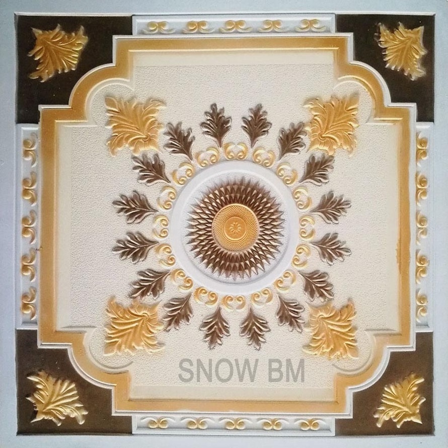 SNOW BM 595X595X9MM Gypsum Ceiling Tiles for church decoration with COC Certificate