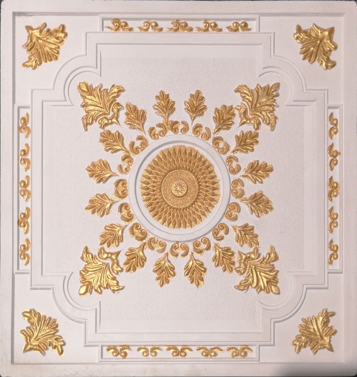 Pop interior Fireproof Moisture-proof Decorative Gypsum Ceiling Tile/beautiful 3D flower design gypsum ceiling