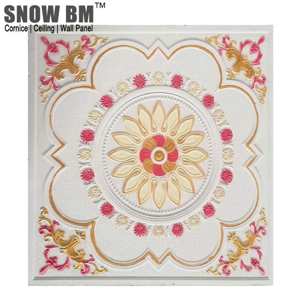 Beautiful flower design interior decorative suspended Gypsum False Ceiling Tile