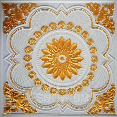 Beautiful flower design interior decorative suspended Gypsum False Ceiling Tile