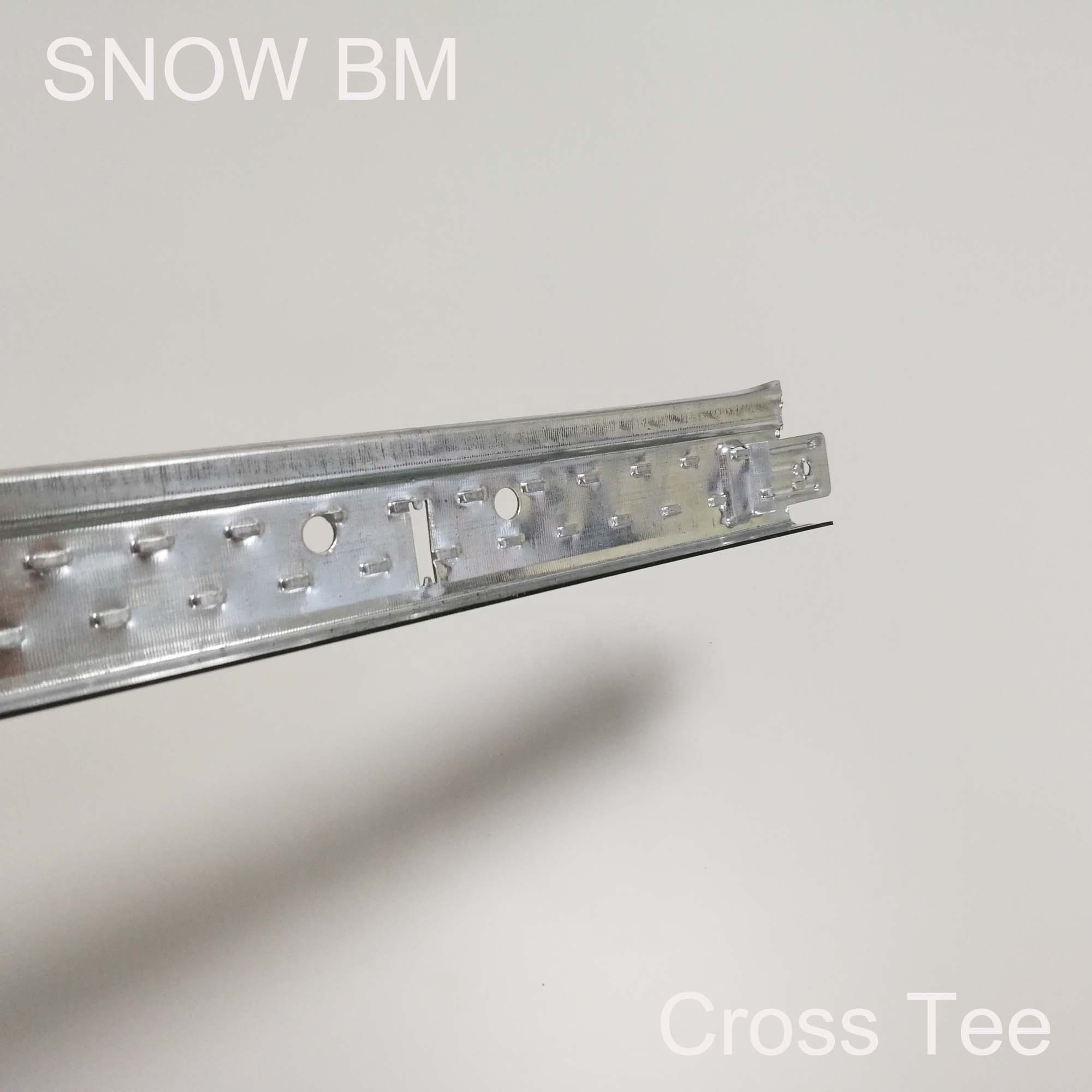 SNOW BM Structure Rider Keel Black Grits T-Grid  with Hook/White Zinc Coat Flat Ceiling T-BAR