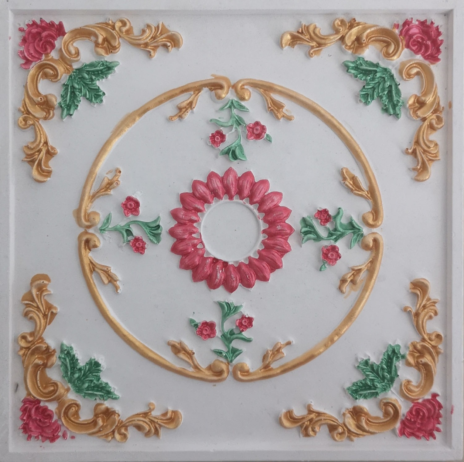 High quality moisture-resistance beautiful 3D flower design gypsum ceiling