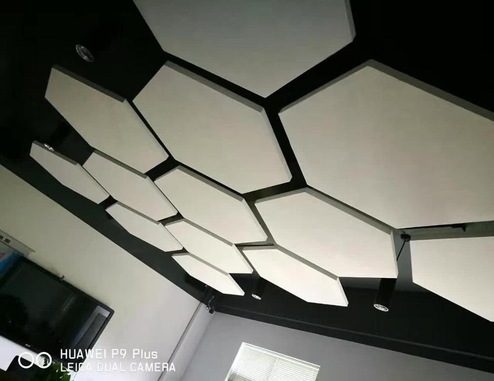 suspended board hexagon fiberglass acoustic ceiling cloud ceiling false ceiling