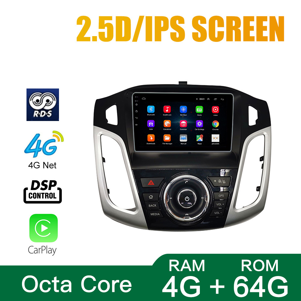 For FORD Focus 2012-2018 Stereo Headunit Device 2 Double Din Quad Octa-Core Android Car GPS Navigation Carplay Automotive Radio