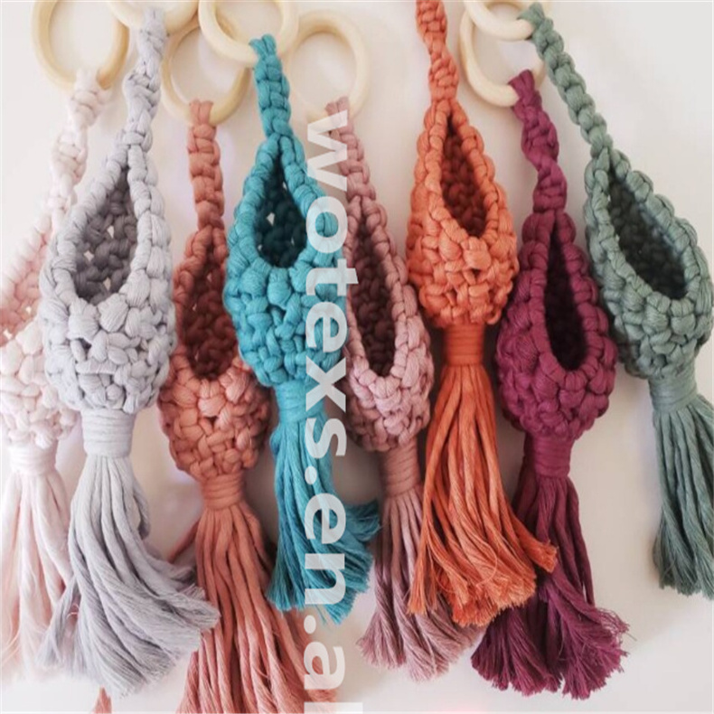 PH975 Mini Macrame Plant Holder Boho Decor Air Plant Holder  Hanger Display Macrame Air Plant Hanger