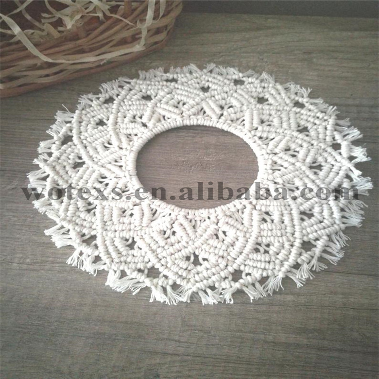 TR1004 Hot sale Table runner macrame decoration Knit cotton table mat wedding accessories Round boho macrame table runner