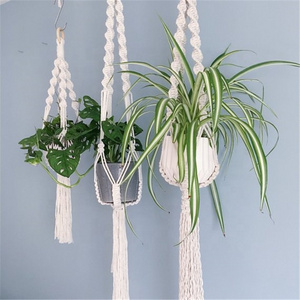 Wholesale Home Decor Indoor Rope Planter Pot Holder crochet tassel Macrame Wall Plant Hanger Hanging Plant hangers