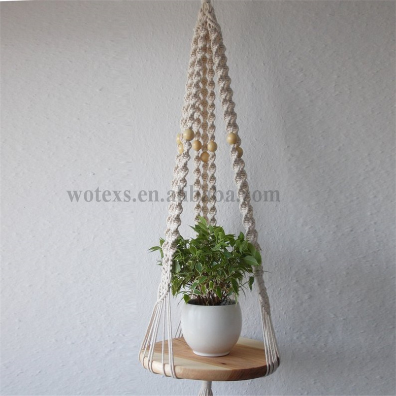 PH205 Custom Home Decoration Handmade Boho Macrame Plant Hangers Indoor Outdoor Wall Hanging Planter Basket Flower Pot Holder