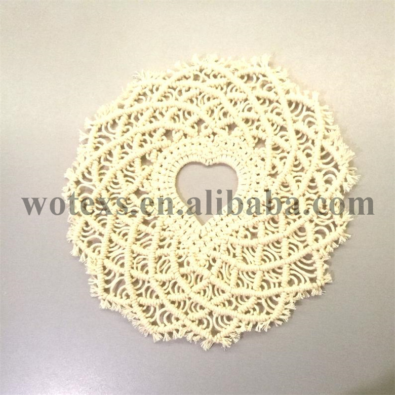 TR1004 Hot sale Table runner macrame decoration Knit cotton table mat wedding accessories Round boho macrame table runner